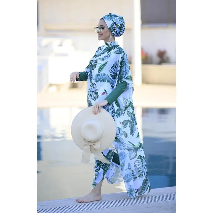 4Pcs Woman's Muslim Swimwear Digital Printed