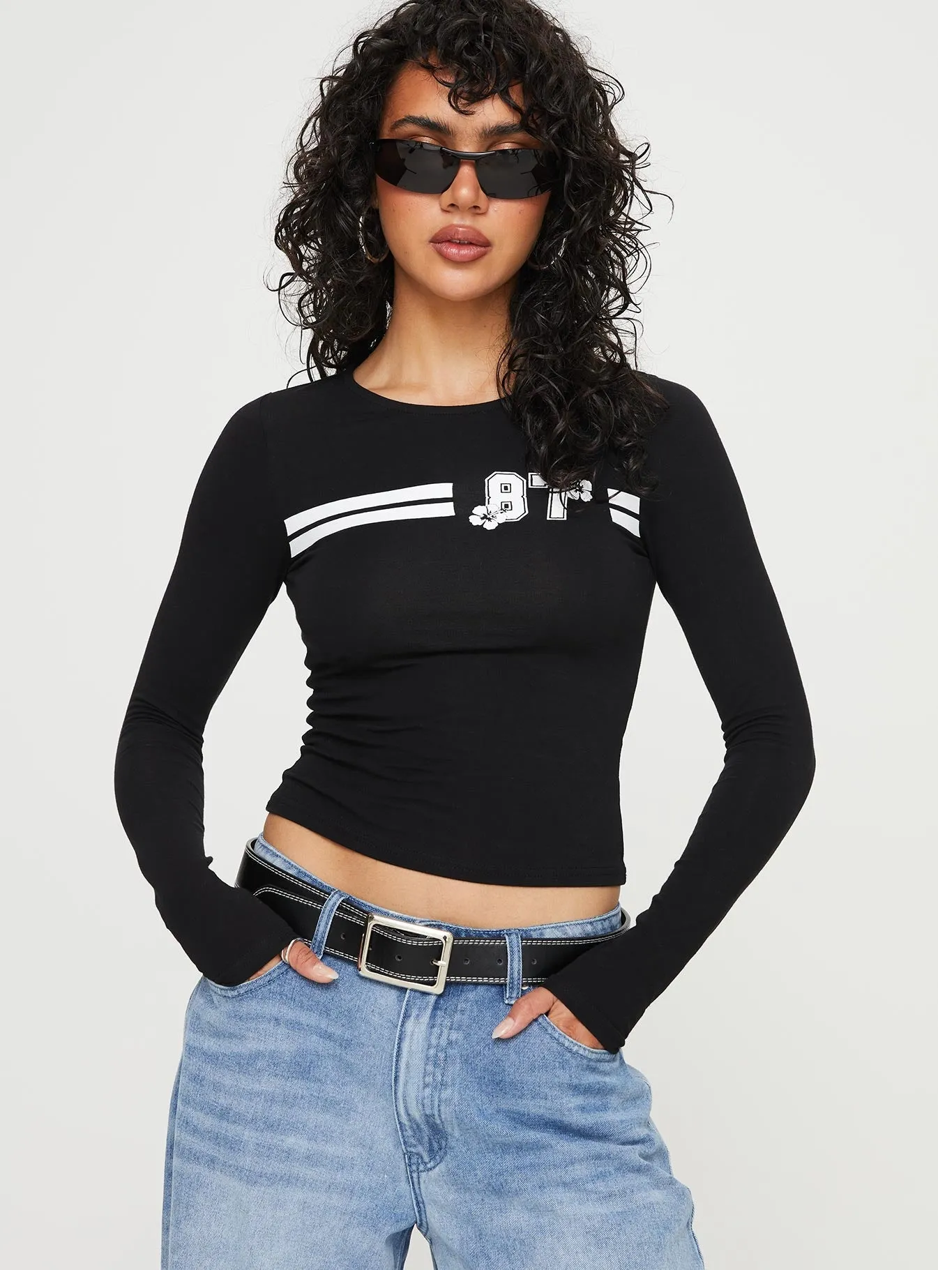 87 Rider Long Sleeve Top Black