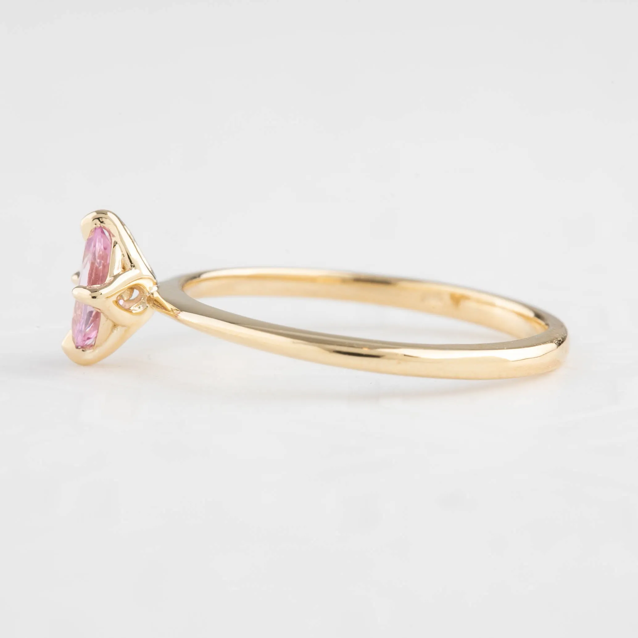 Alice Ring 6mm 0.60ct Light Pink Madagascar Sapphire 14K Yellow Gold