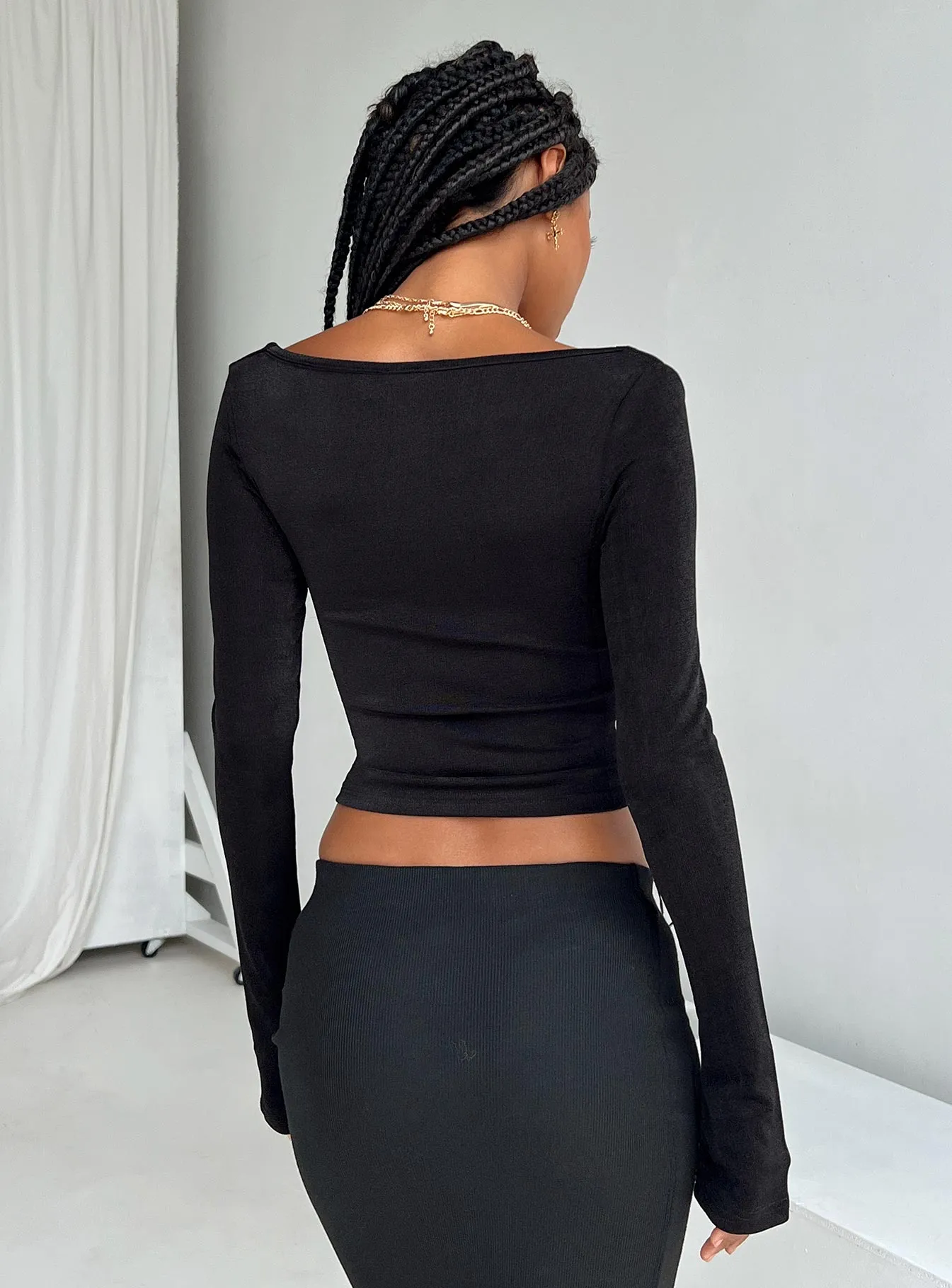 Ambers Long Sleeve Top Black