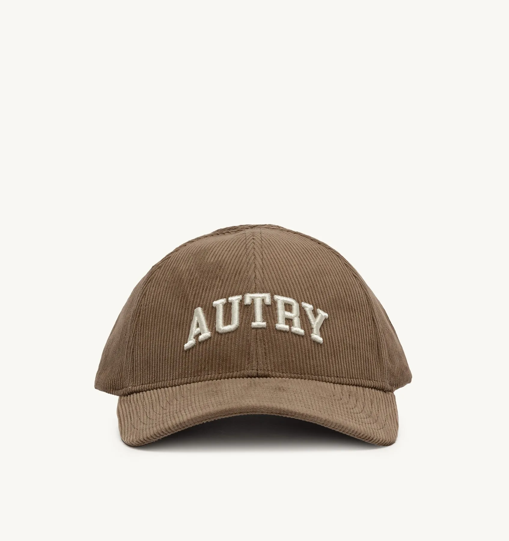 AUTRY APPAREL WOMAN  BASEBALL CAP IN EMBROIDERED BROWN CORDUROY