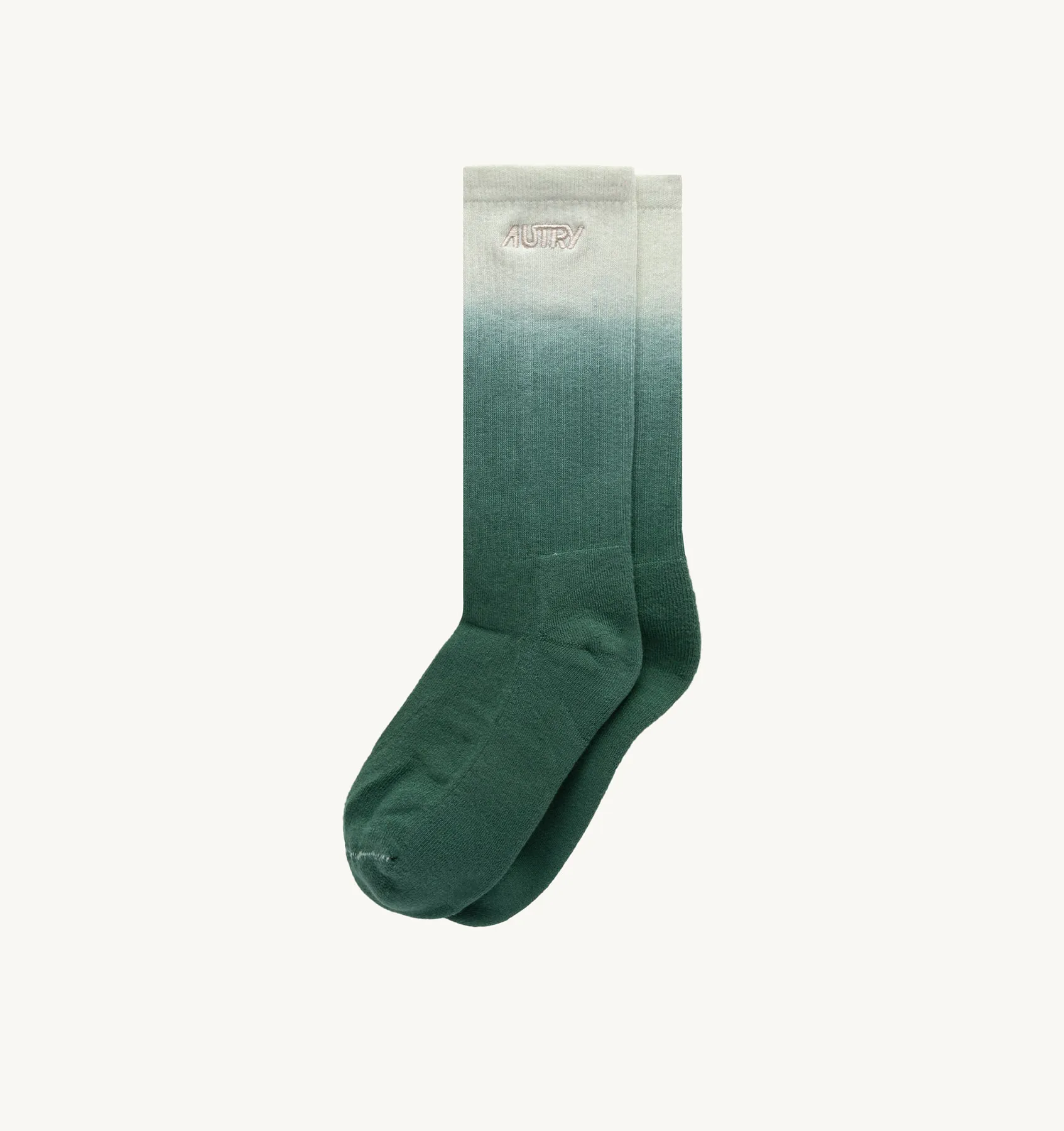 AUTRY APPAREL WOMAN  DIP-DYE SOCKS IN GREEN COTTON TERRY