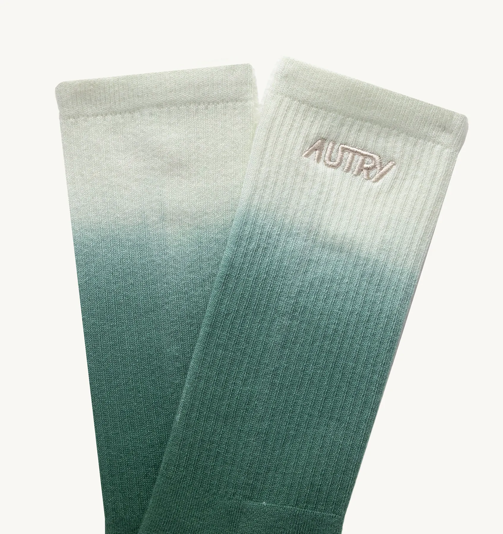 AUTRY APPAREL WOMAN  DIP-DYE SOCKS IN GREEN COTTON TERRY