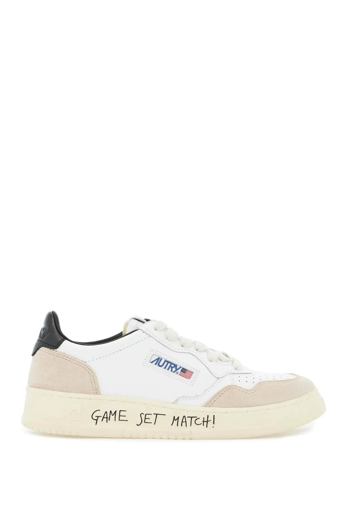 Autry Leather Low Top Medalist Sneakers   Beige