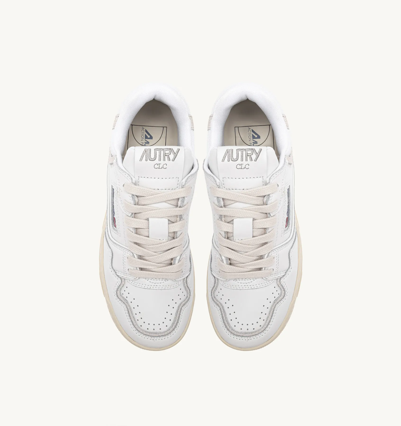 AUTRY SNEAKERS MAN  CLC LOW SNEAKERS IN LEATHER COLOR WHITE