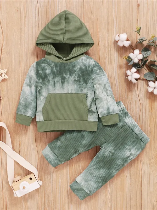 Baby Tie Dye Toddler Hooded Sweater and Pants Set