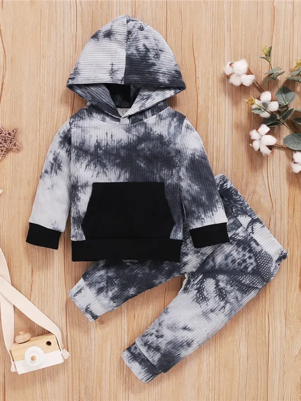 Baby Tie Dye Toddler Hooded Sweater and Pants Set