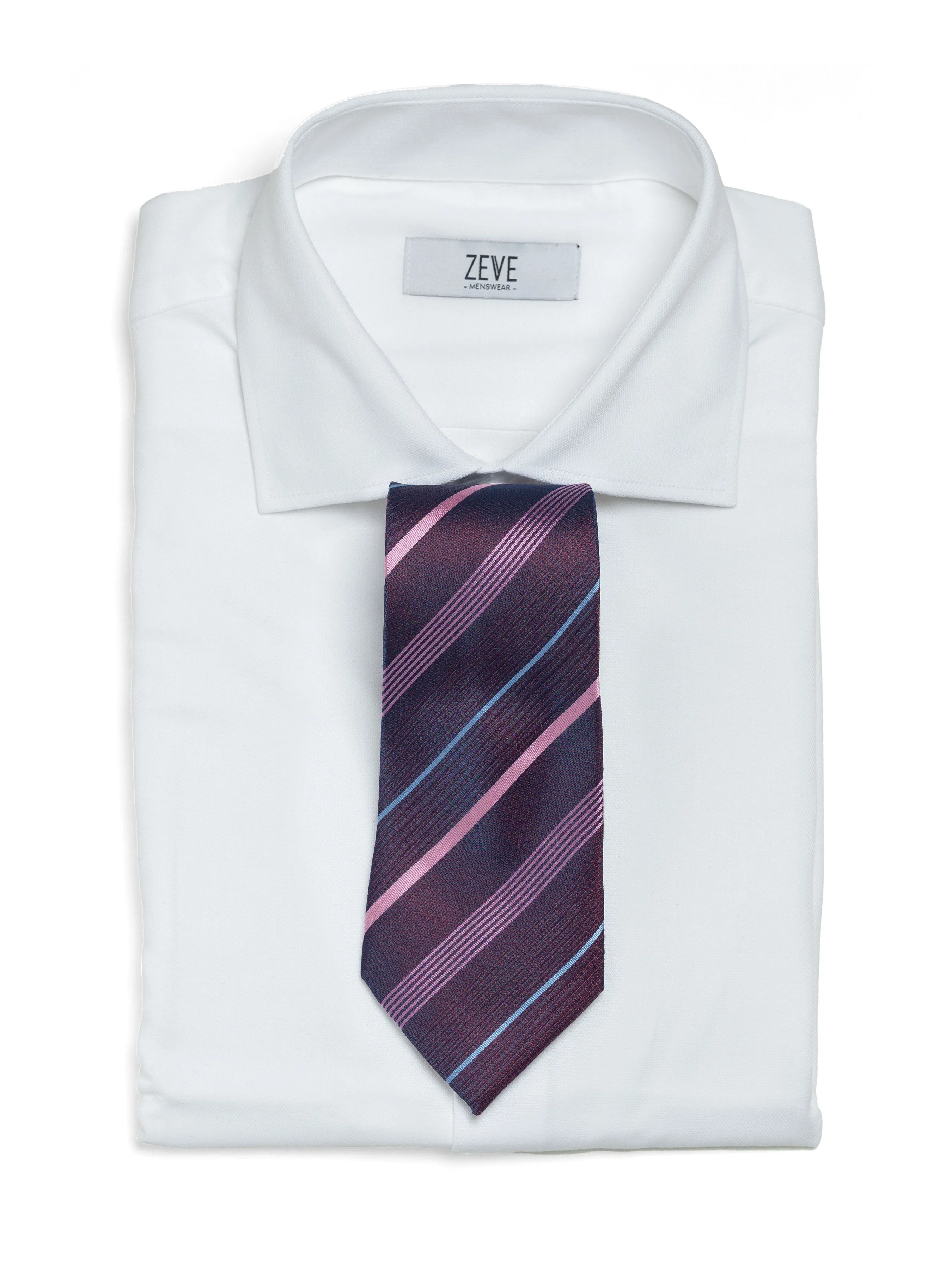 Bar Stripe Tie - Dark Purple