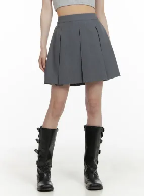 Box Pleated Mini Skirt CA403