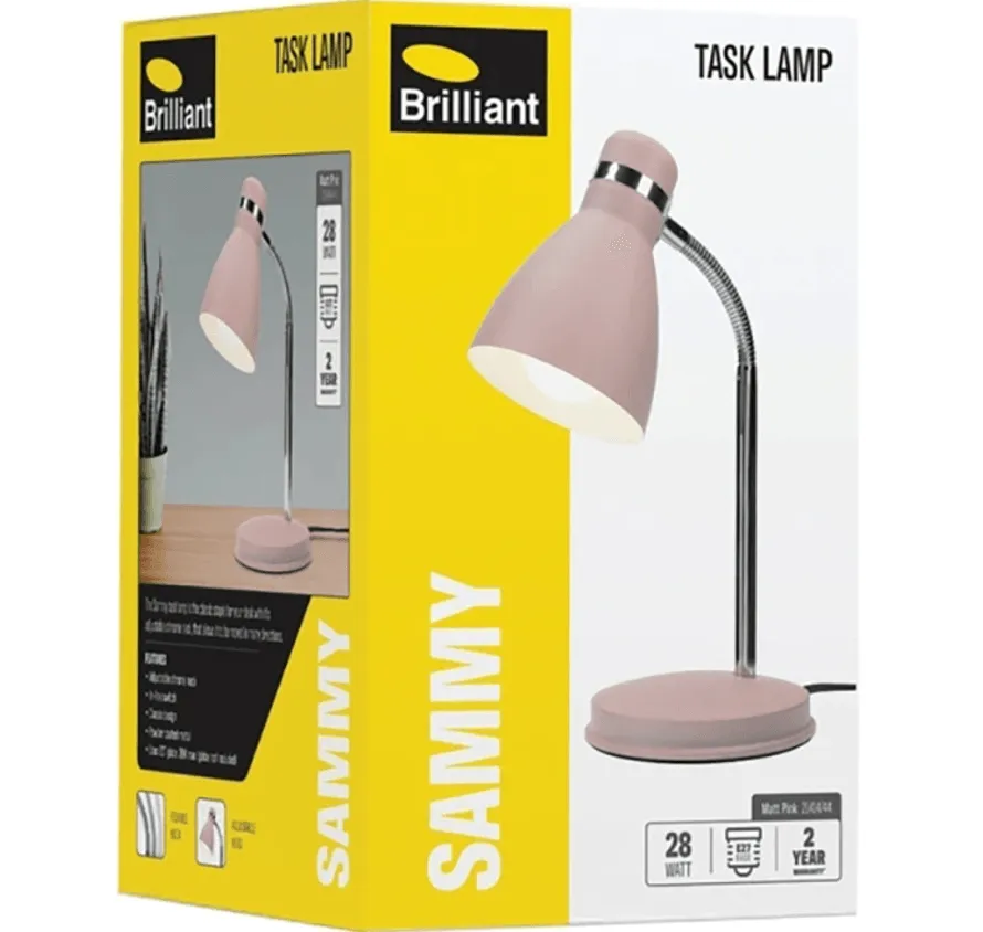 Brilliant Sammy Desk Lamp Light Adjustable Pink