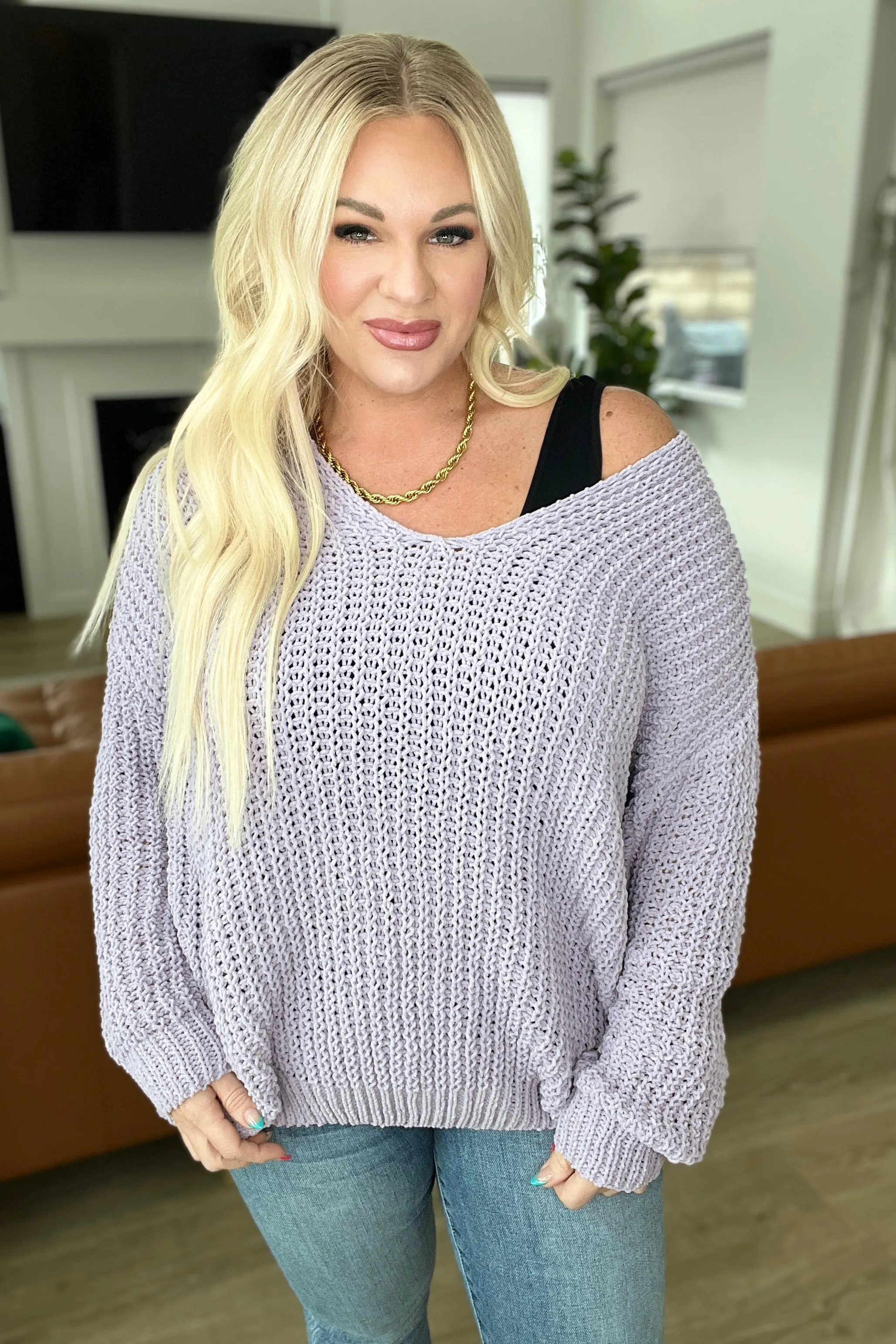 Captured My Interest Chunky V-Neck Sweater