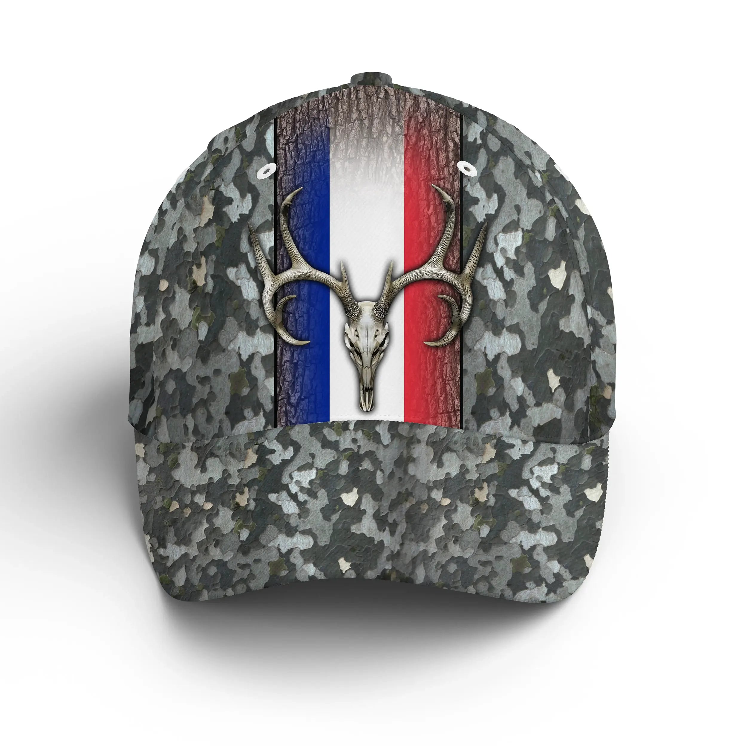 Casquette Camouflage Chasse Au Cerf, Drapeau France, Crne De Cerf - CT07092238