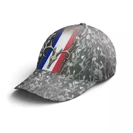 Casquette Camouflage Chasse Au Cerf, Drapeau France, Crne De Cerf - CT07092238