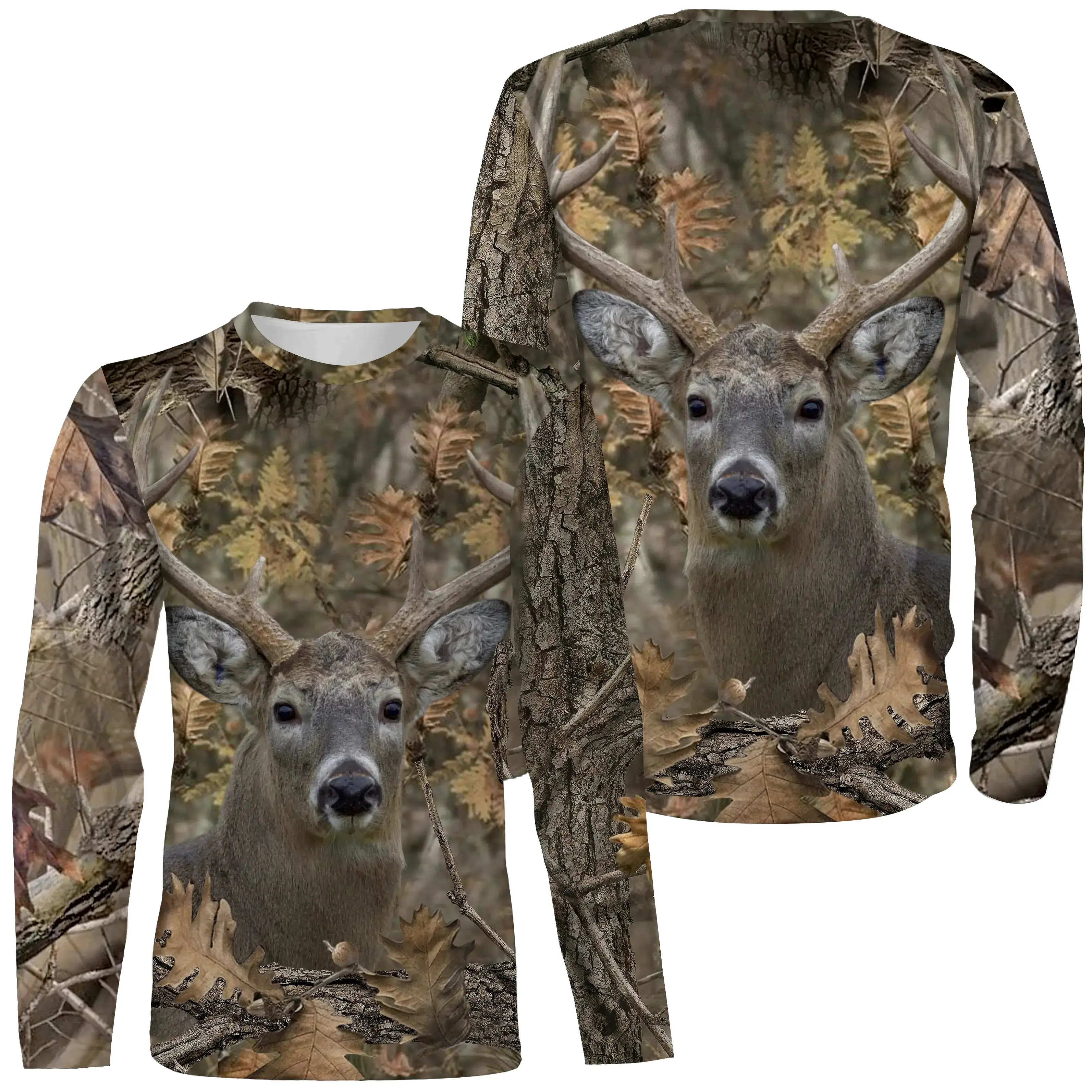 Chasse au Cerf, T shirt Chasseur, Camouflage, Vêtements de Chasse - CTS24052225