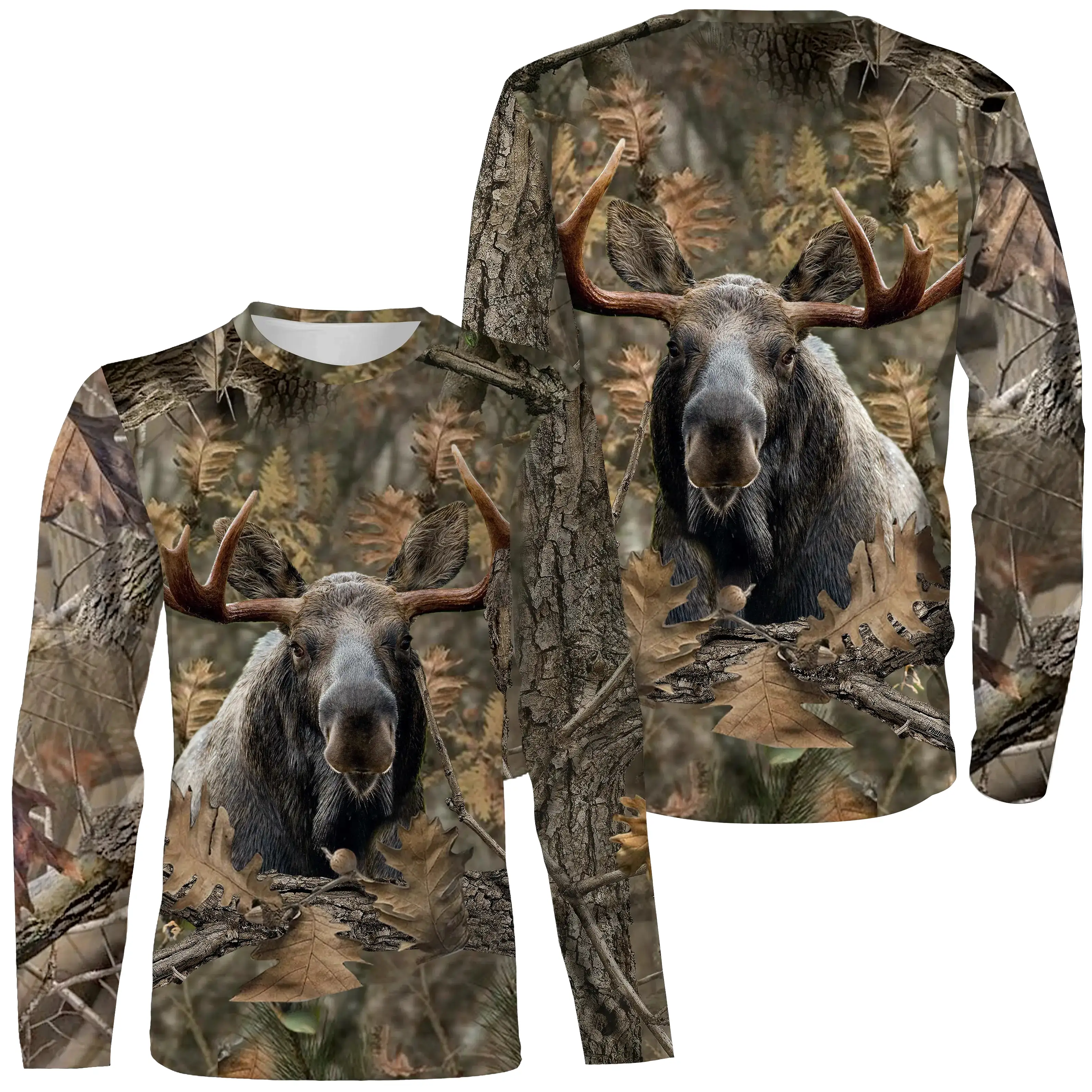 Chasse à l'lan, T shirt Chasseur, Camouflage, Vêtements de Chasse - CTS24052227