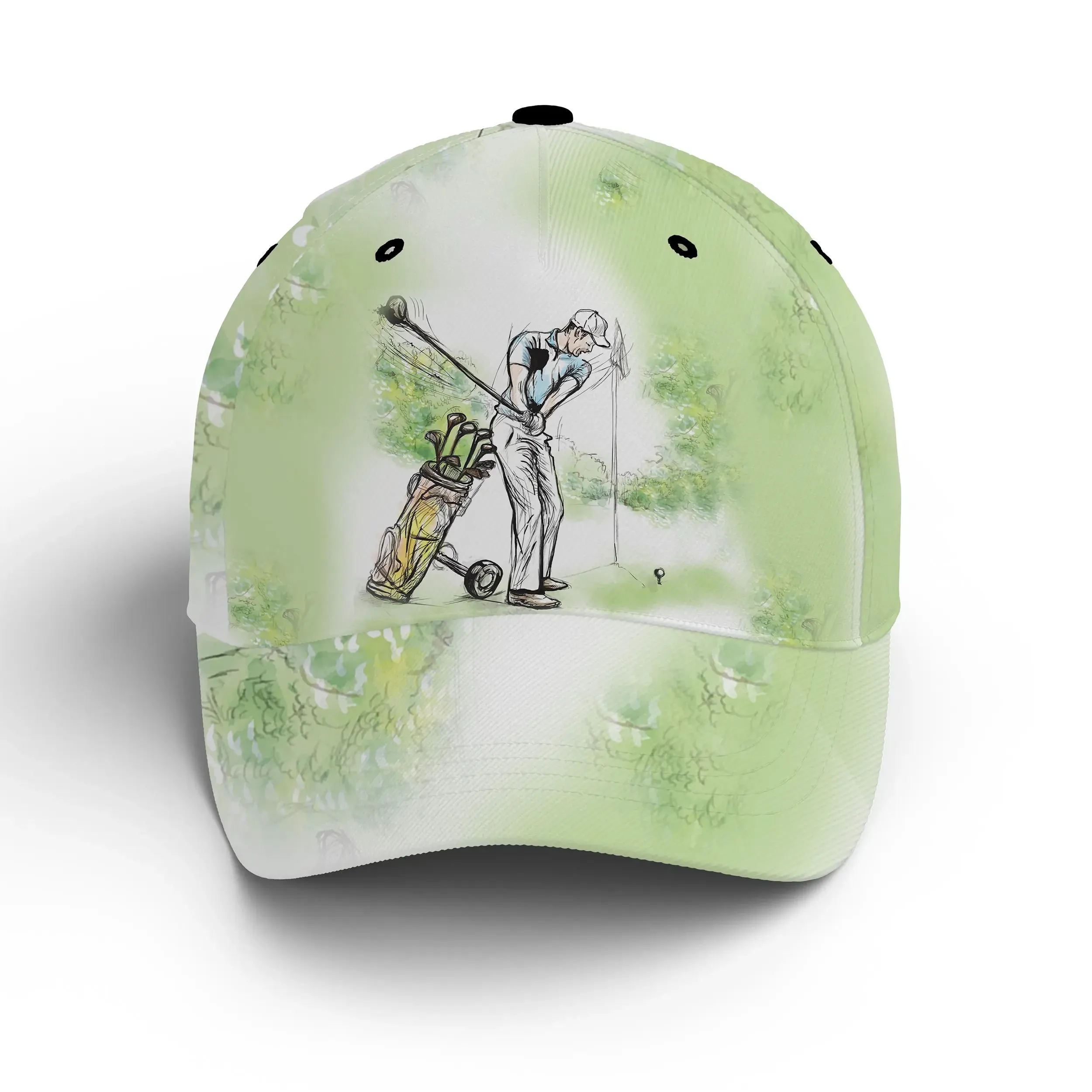 Chiptshirts-Casquette De Golf Performance Vert et Blanc-Motifs Golfeur-Cadeau Original Pour Fans De Golf - CTS10062235