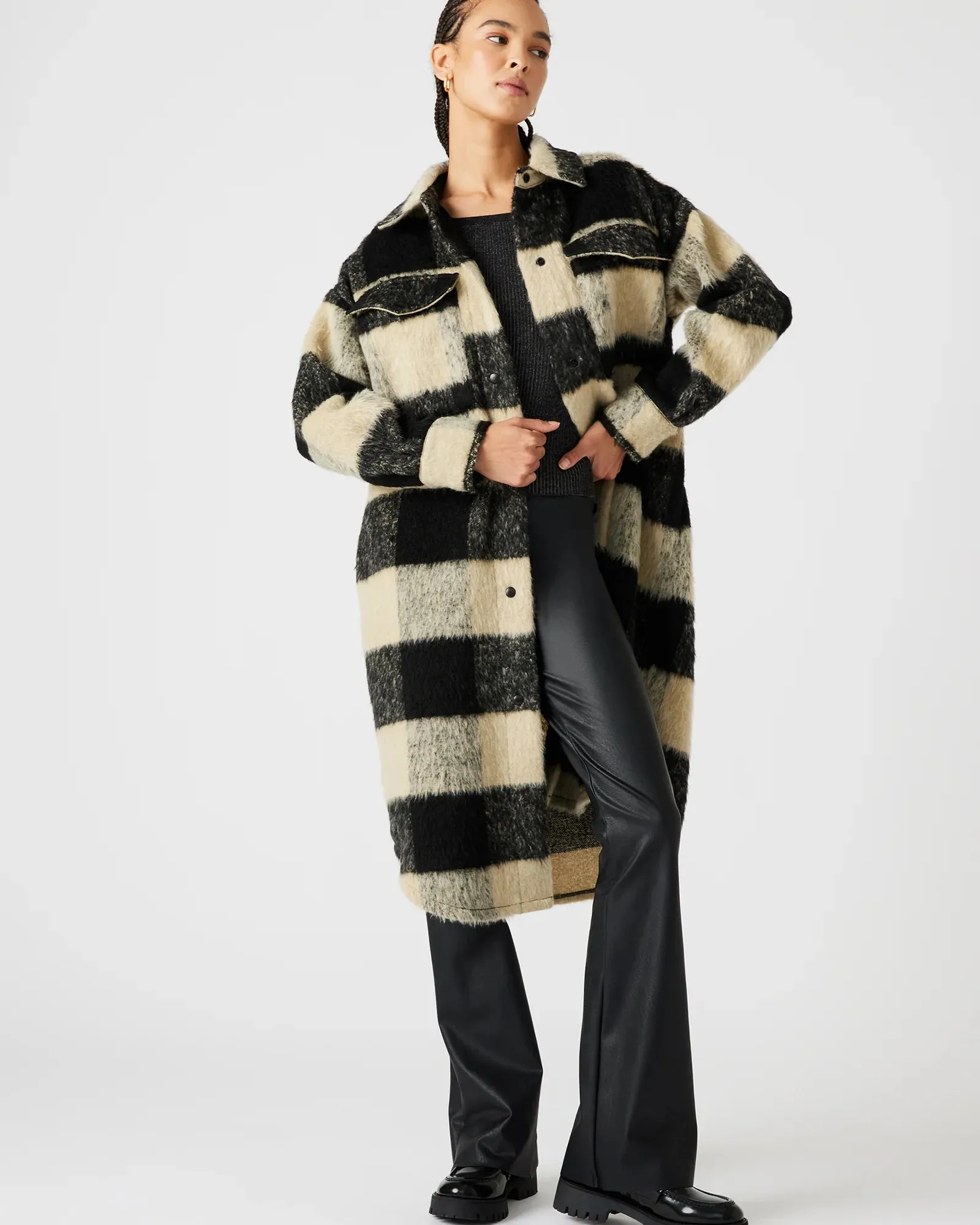 Chloe Cream Plaid Coat