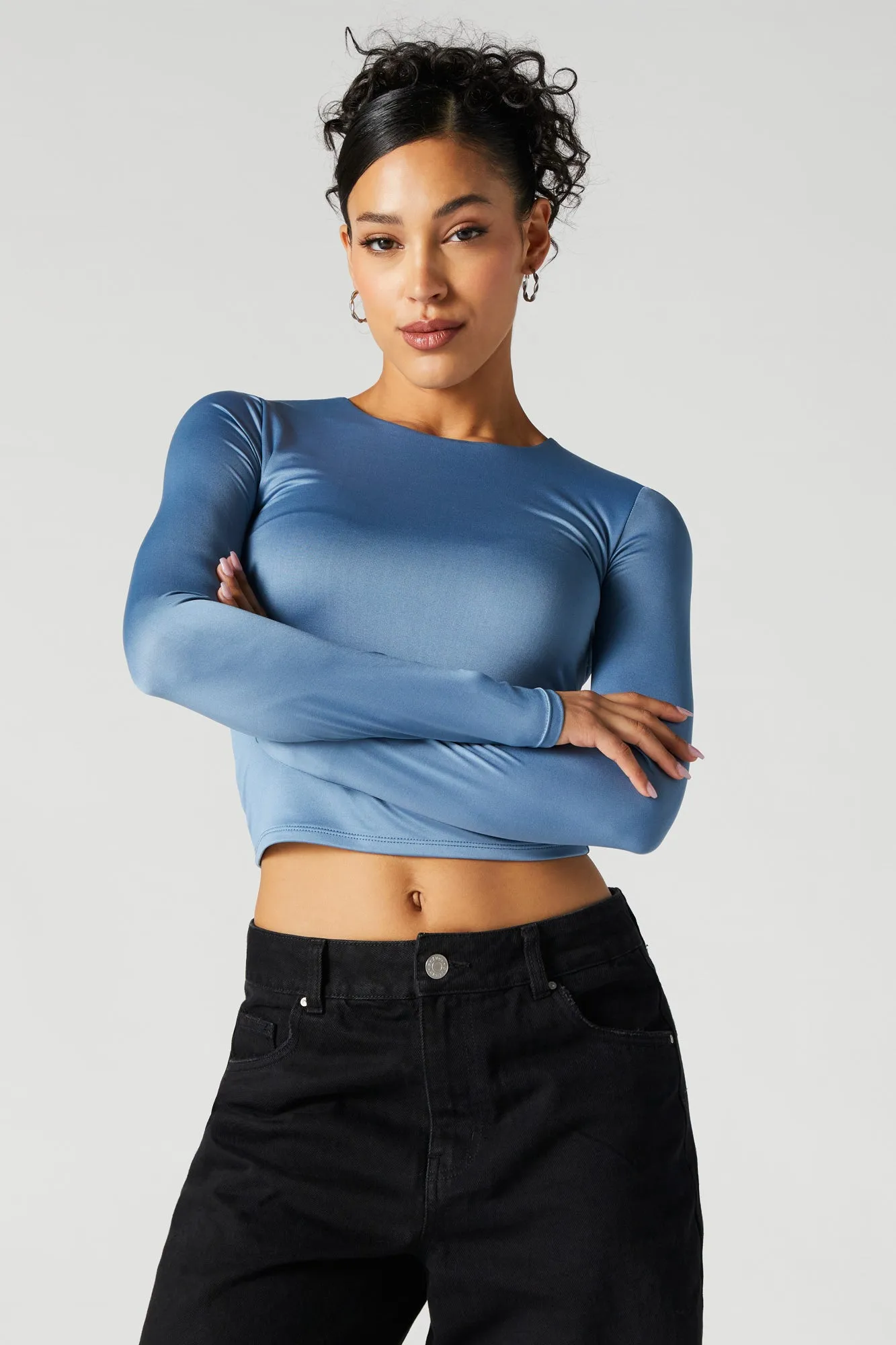 Contour Crewneck Long Sleeve Top