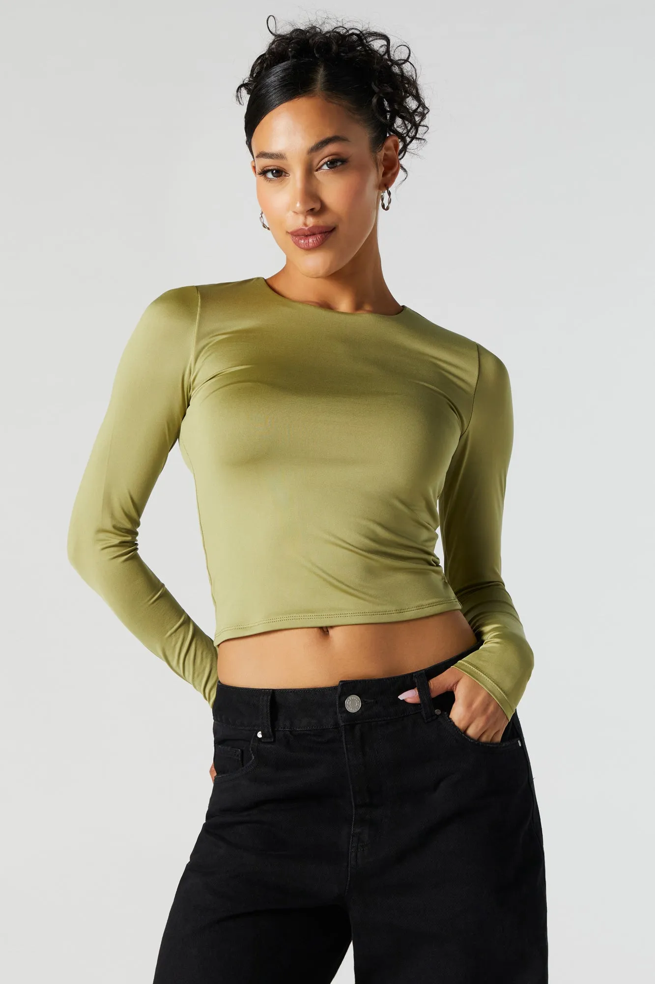 Contour Crewneck Long Sleeve Top