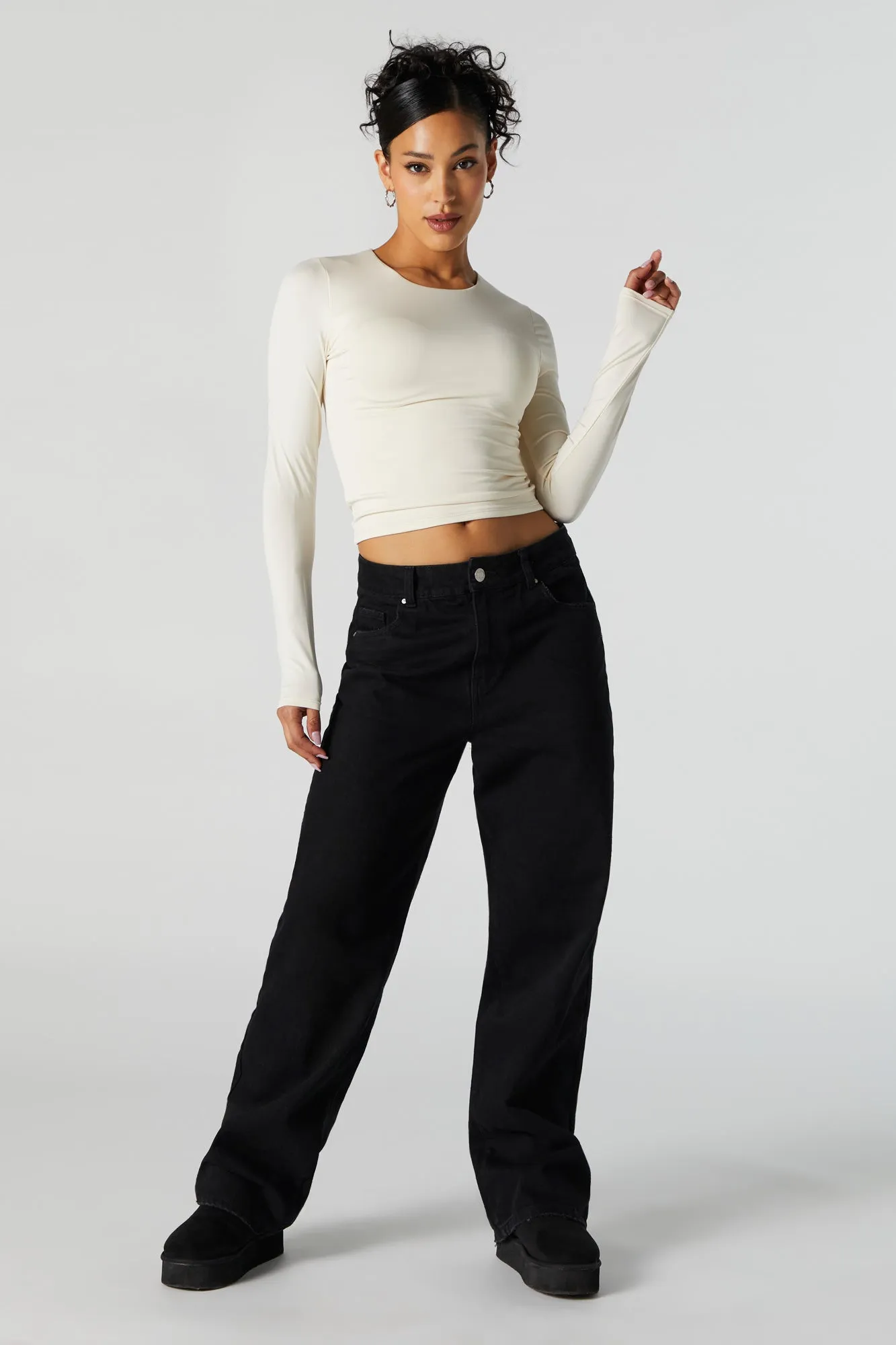 Contour Crewneck Long Sleeve Top