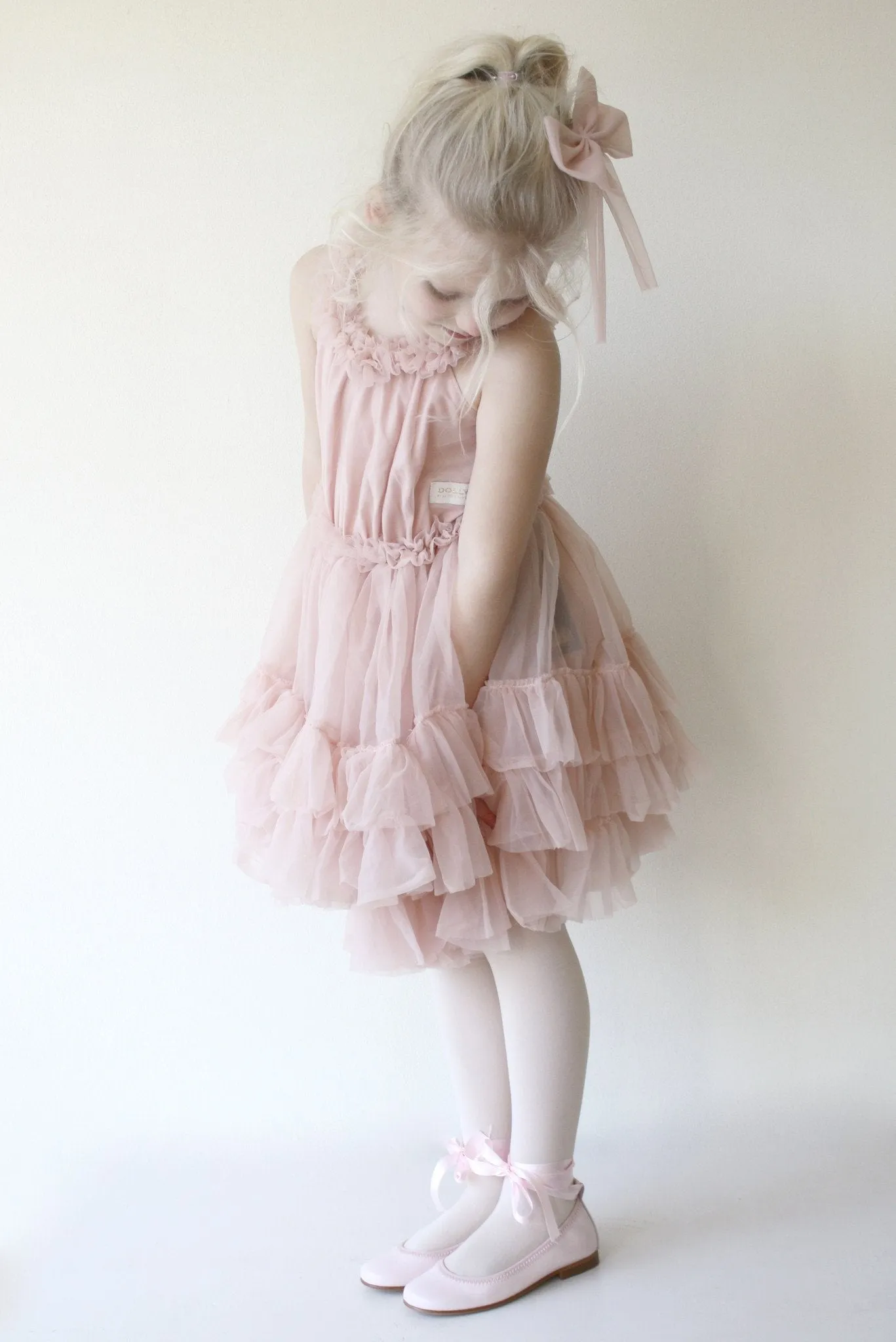 DOLLY by Le Petit Tom  RUFFLED CHIFFON DANCE DRESS ballet pink