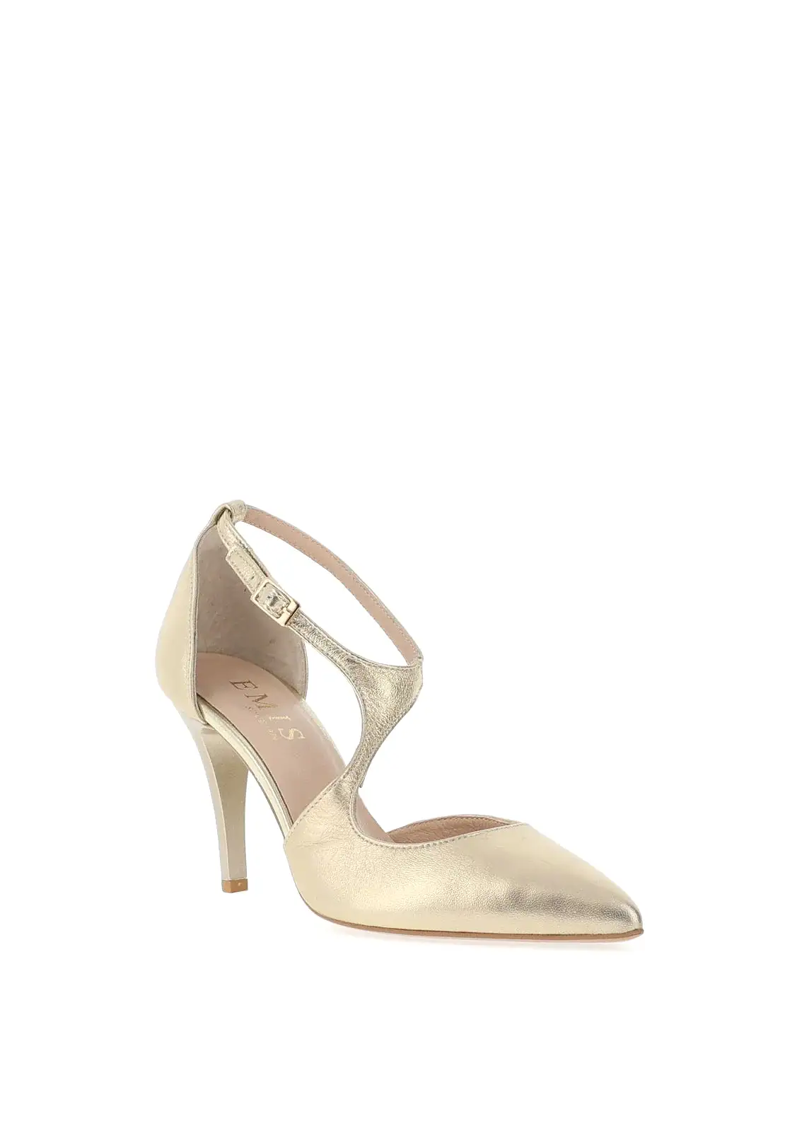 EMIS Leather  Wrap Heels Gold