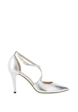 EMIS Leather Wrap Heels Silver