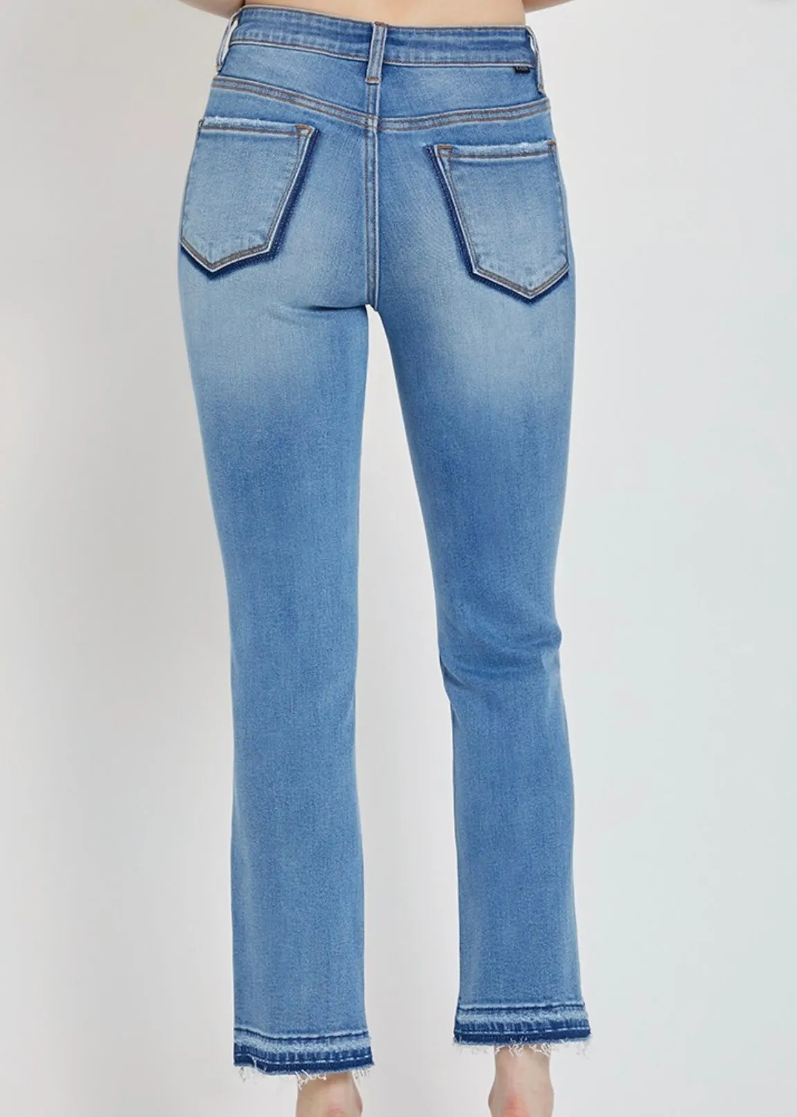 FINAL SALE - Risen Mid Rise Slim Straight Jeans