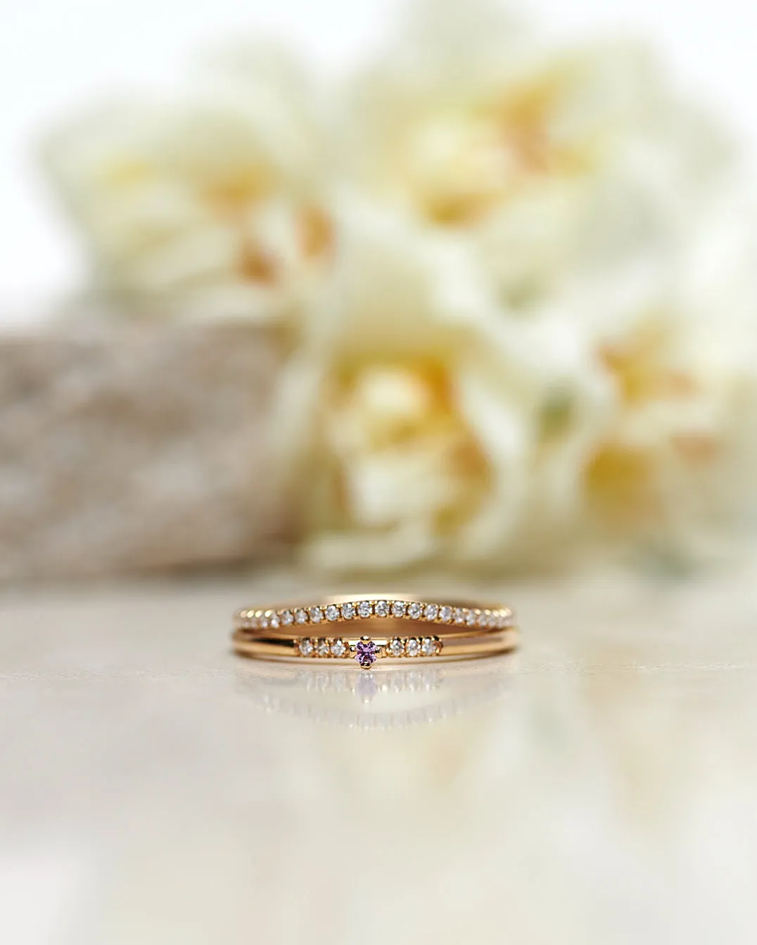 Finished: Tiny Little Sparkle Ring with a Light Pink Sapphire and Diamonds TWVS