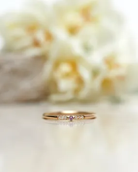 Finished: Tiny Little Sparkle Ring with a Light Pink Sapphire and Diamonds TWVS