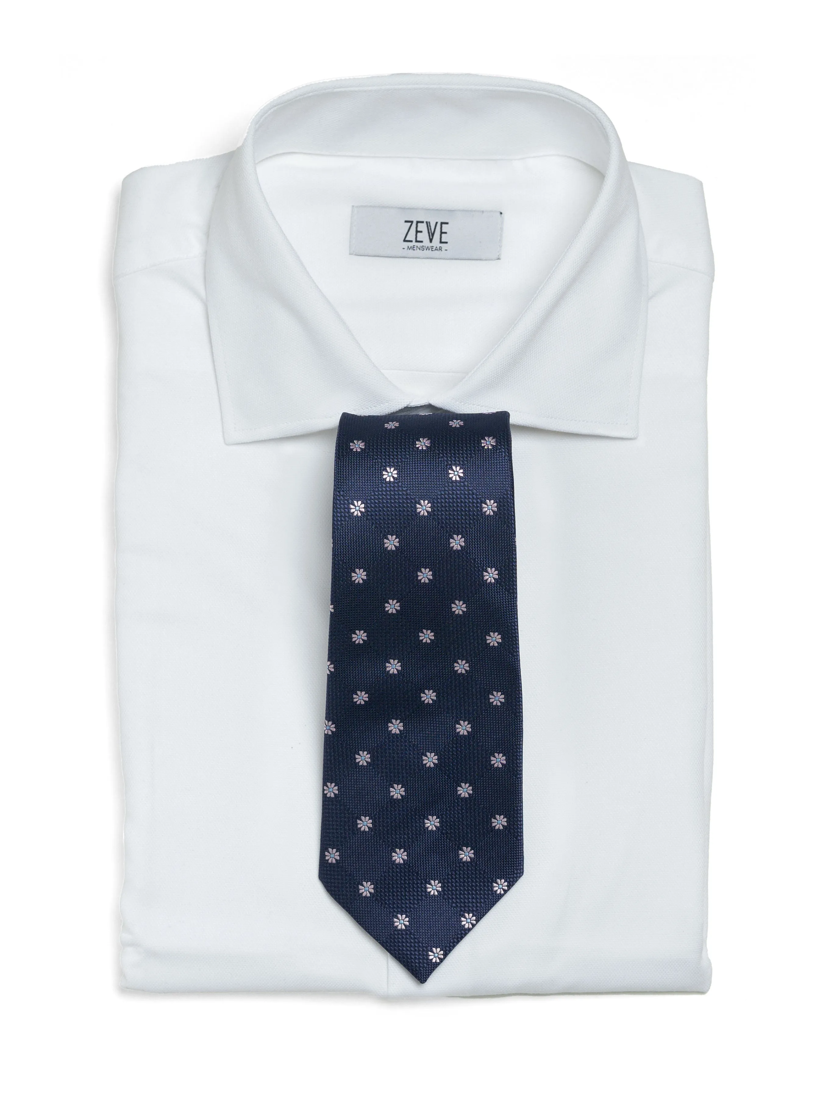 Floral Medallion Tie - Navy Blue