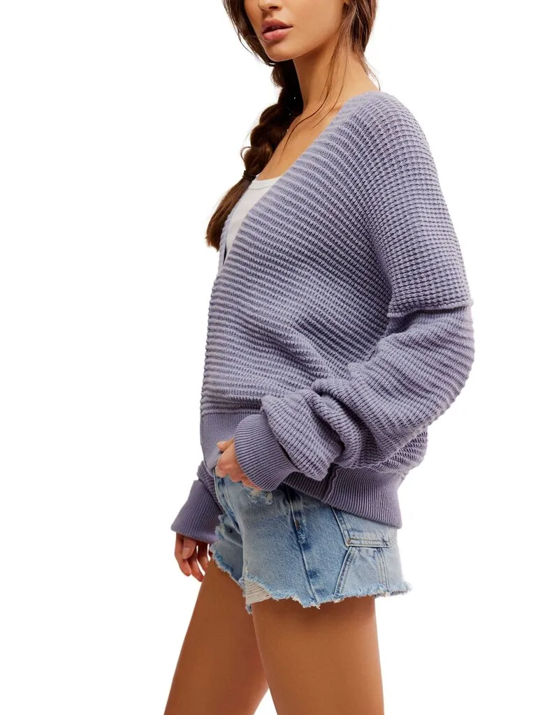 Free People WTF Into You Pullover - Blue Granite