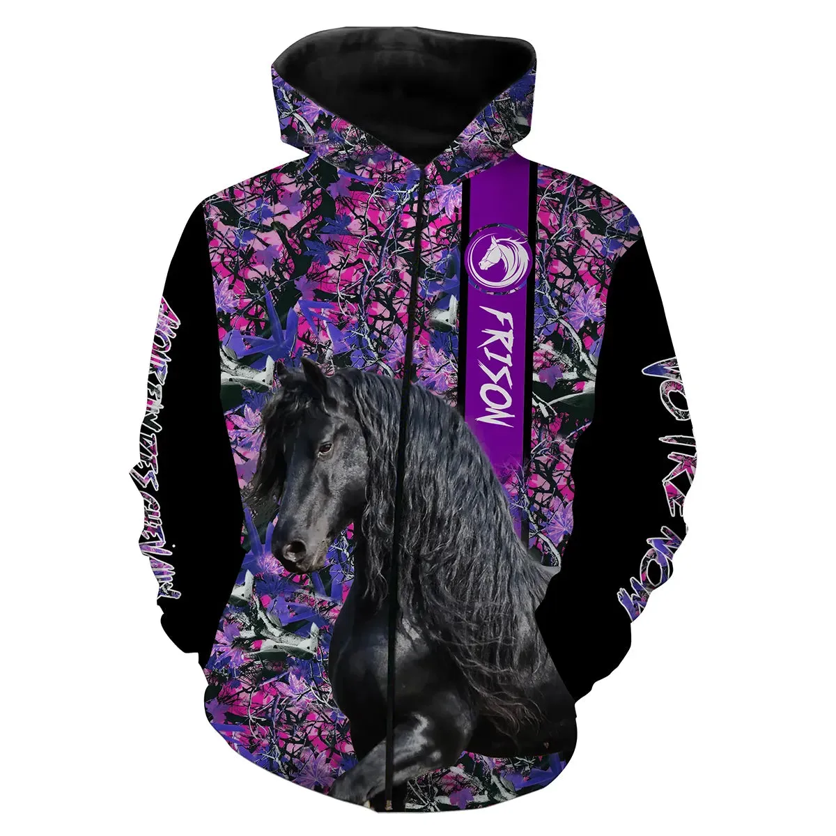 Frison Cheval, Amoureux des Chevaux, Chevaux Passion, 3D All-Over Tee Shirt Personnalisé, Cadeau pour Femme, Fille qui Aime Les 