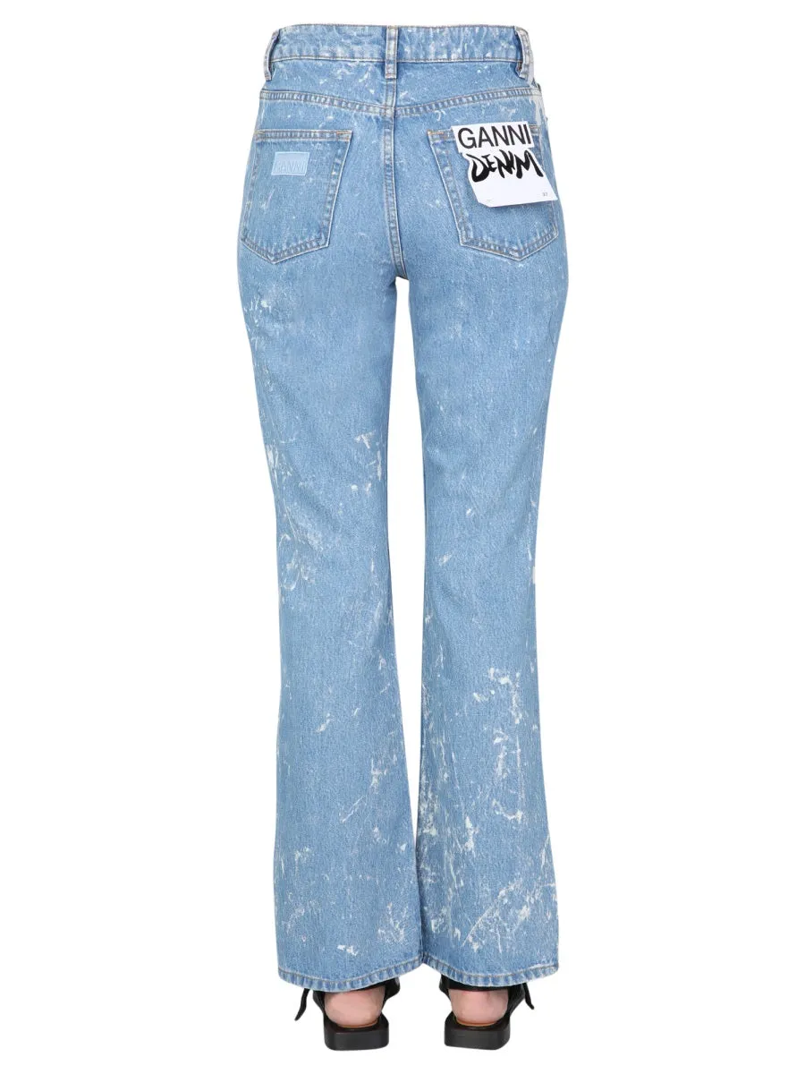 Ganni Acid Wash Effect Bootcut Jeans