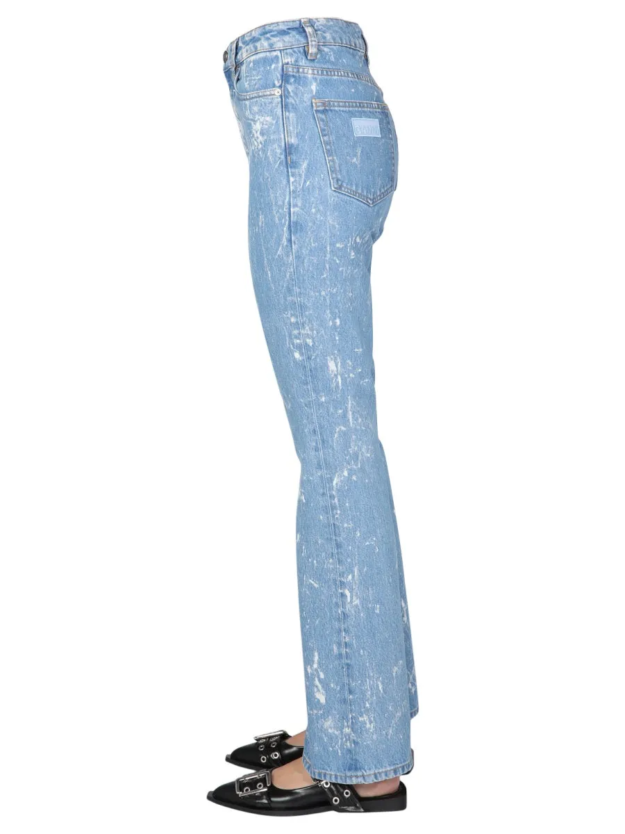 Ganni Acid Wash Effect Bootcut Jeans