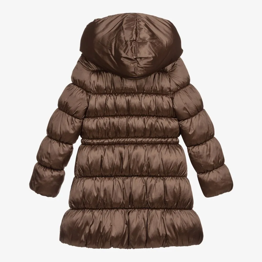 Girls Brown Puffer Coat 