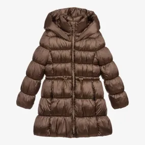 Girls Brown Puffer Coat 