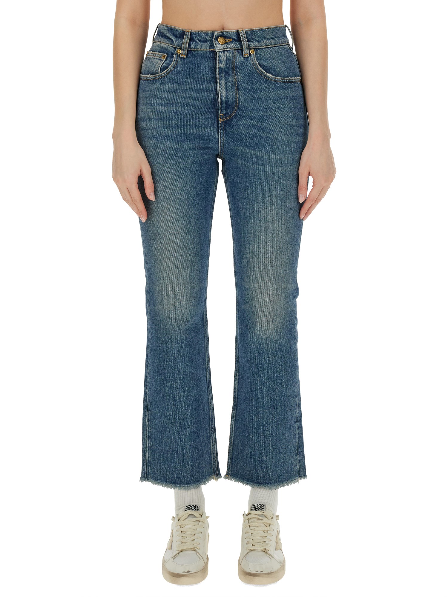 GOLDEN GOOSE    CROPPED JEANS IN COTTON DNEIM