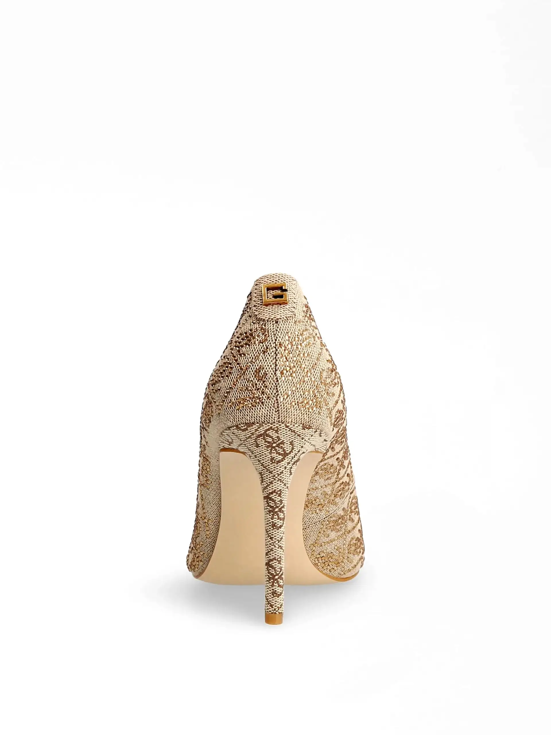 GUESS Piera Rinestone Denim Court Shoe Gold