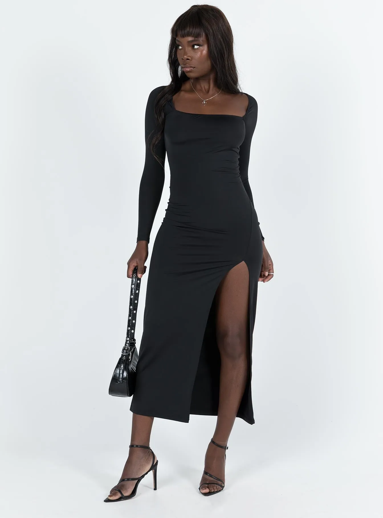 Hayward Long Sleeve Midi Dress Black