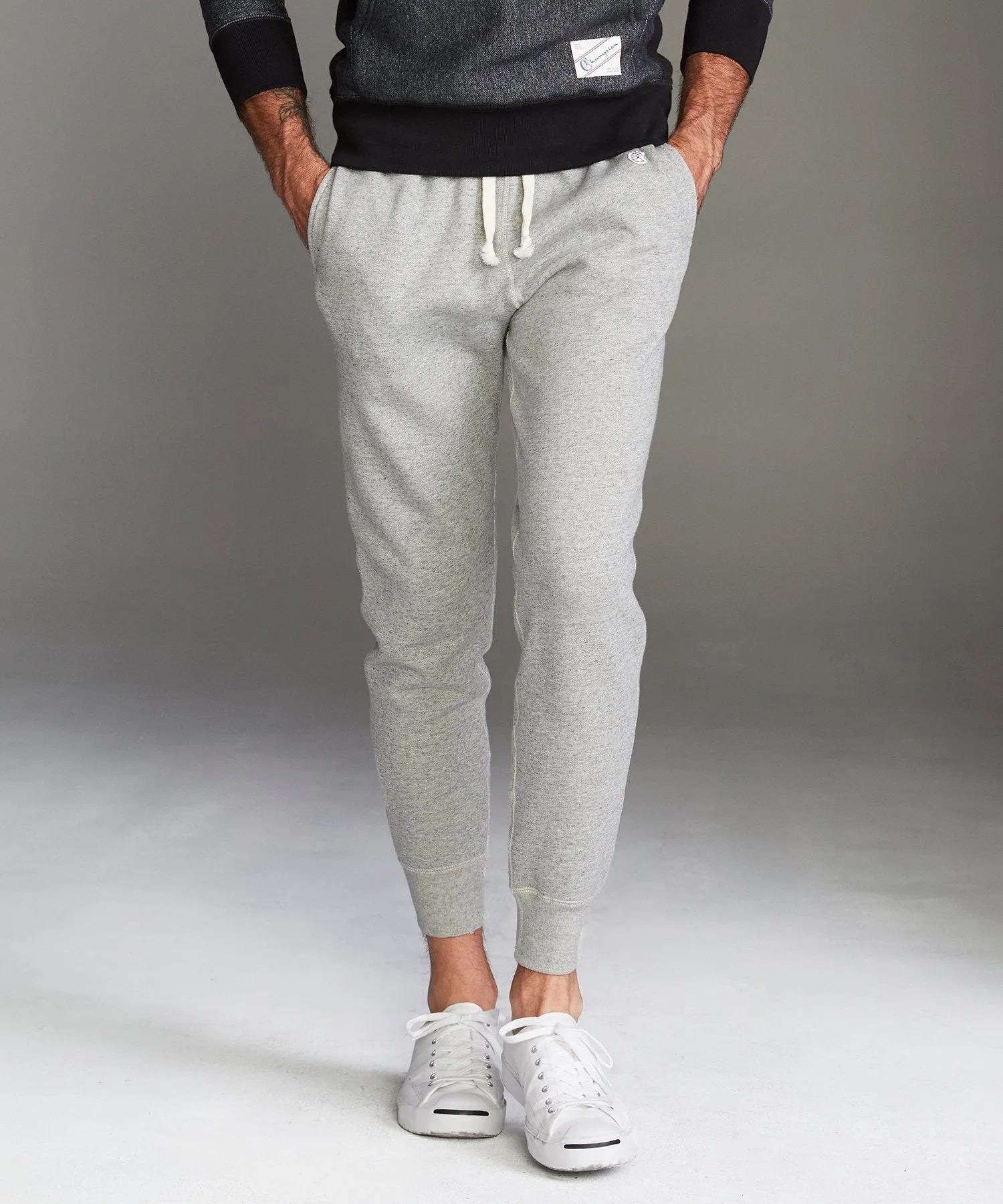 Heavyweight Slim Jogger Sweatpant in Light Grey Mix