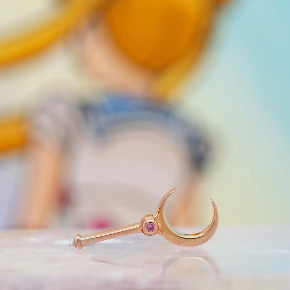 Hey Sailor! Threaded End in Gold with Light Pink Sapphire