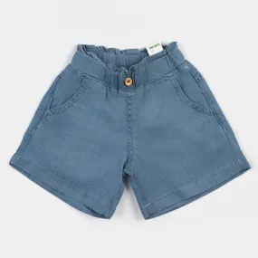 Infant Girls Denim rigid Short Styling-Ice Blue