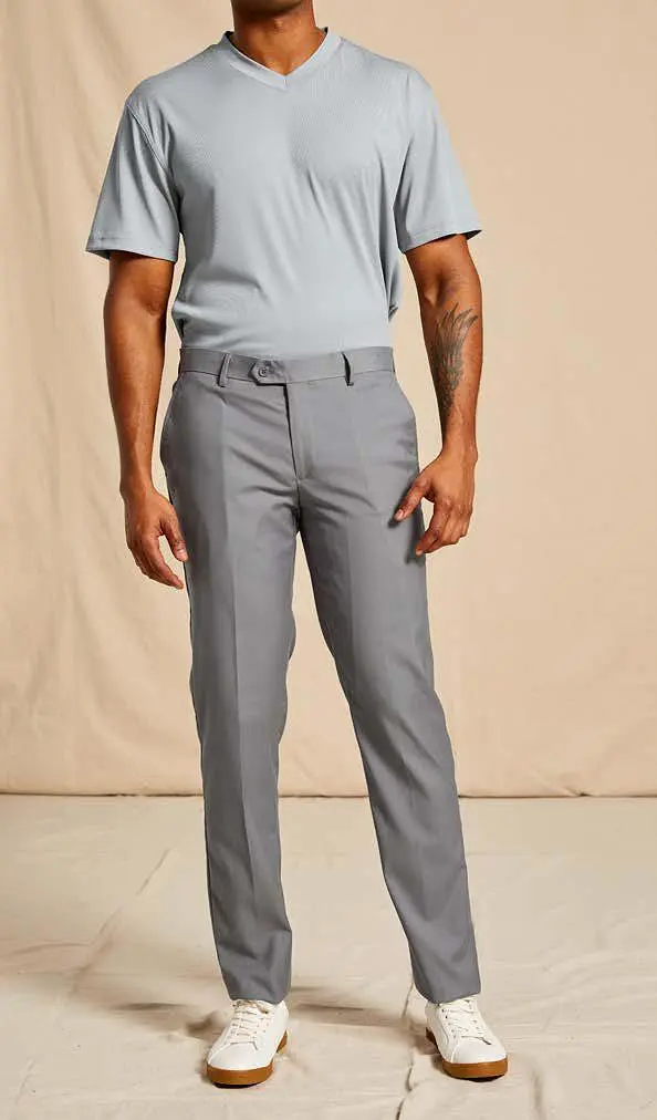 Inserch Slim Fit Flat Front T/R Dress Pant P3999S-02 White