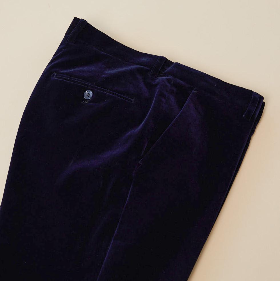 Inserch Velvet Flat Front Pant P502-11 Navy