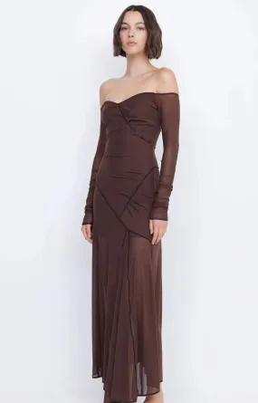 ISADORA LONG SLEEVE DRESS CHOCOLATE