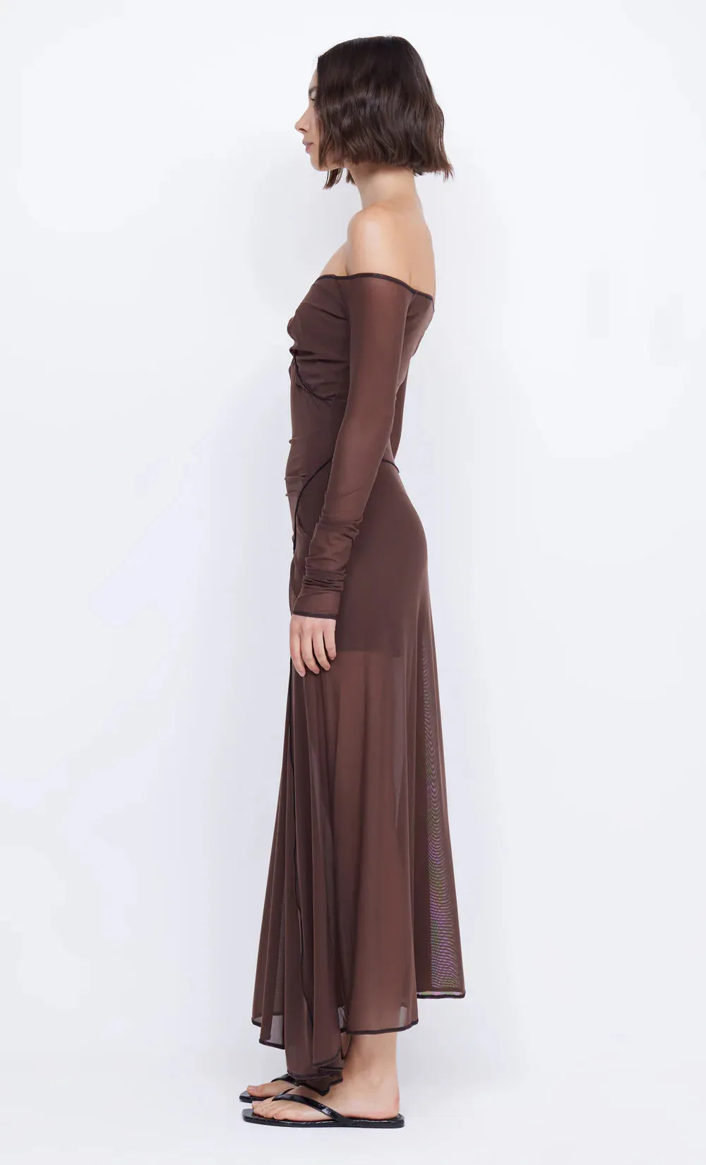 ISADORA LONG SLEEVE DRESS CHOCOLATE