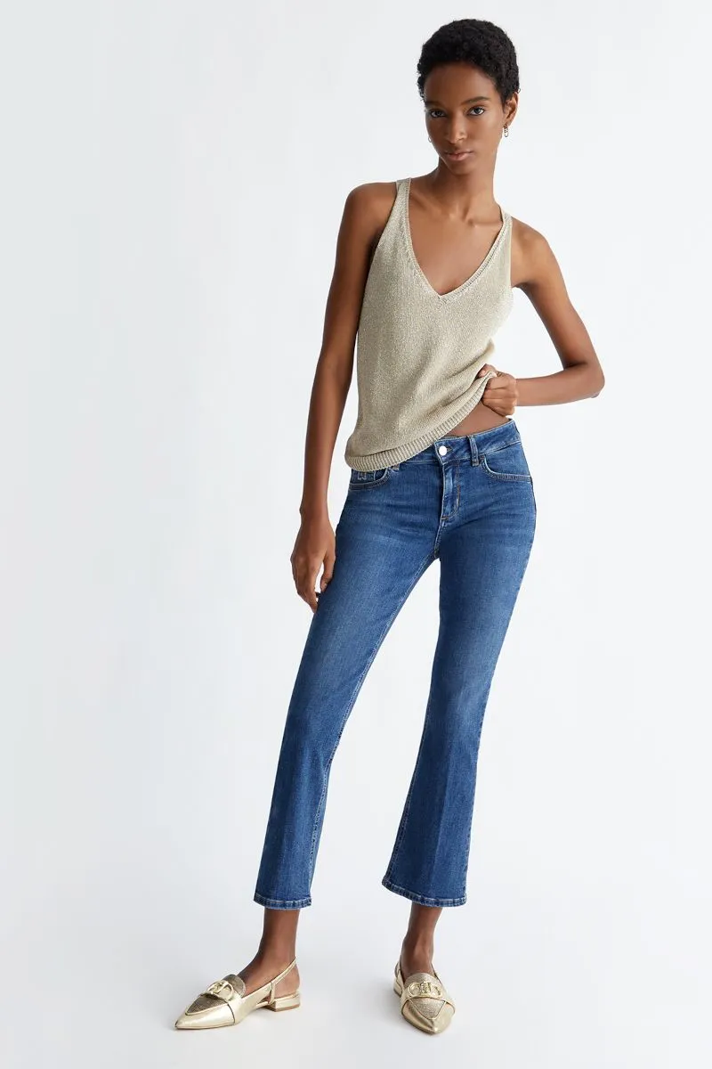 Jeans bootcut cropped donna Denim