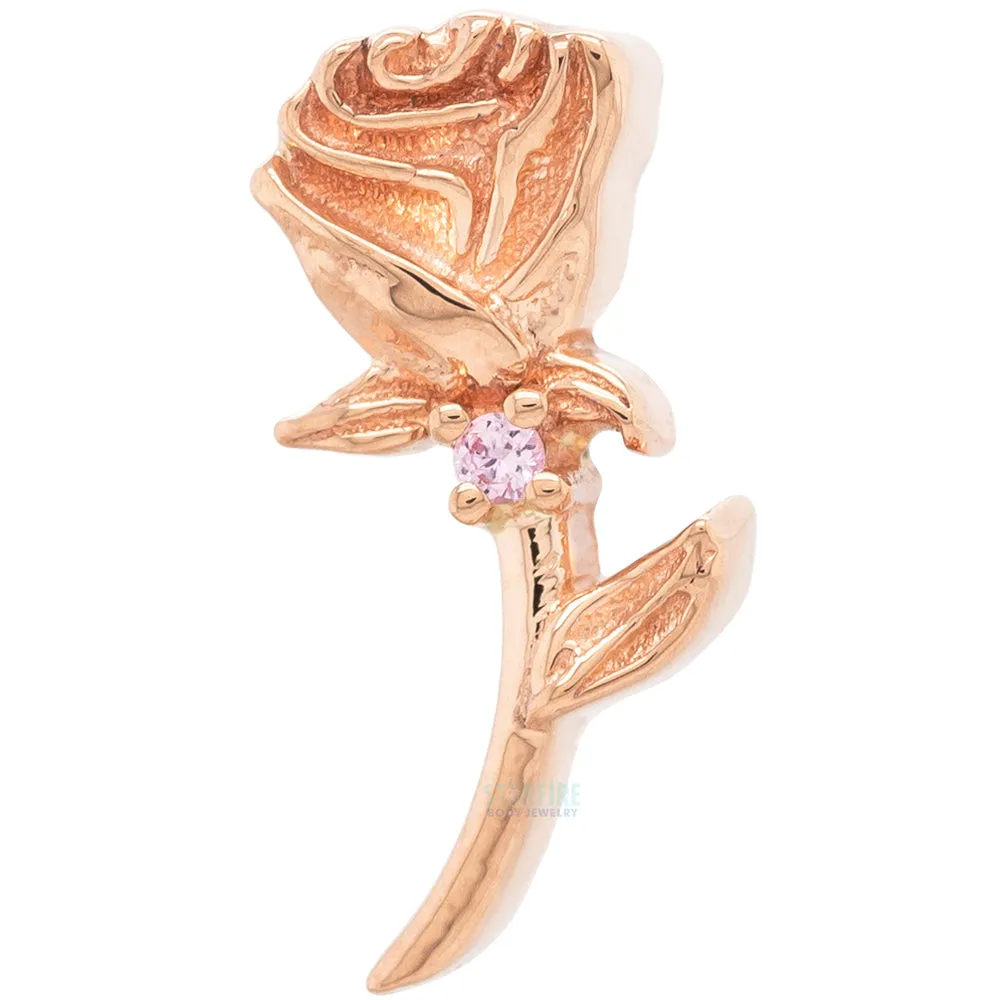 Jess Rose Threaded End in Gold with Light Pink Sapphire