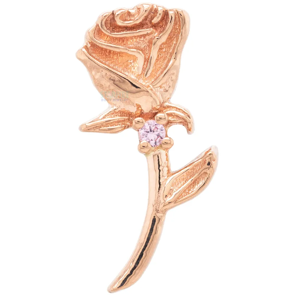 Jess Rose Threaded End in Gold with Light Pink Sapphire